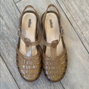 Melissa Women's Glitter Tan Sandals